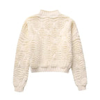 Beige Knitted Sweater Woman Winter  Cropped Sweaters For Women O-Neck Pullovers Woman Jumper Autumn Short Sweaters