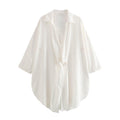 Spring Autumn Women White Oversized Shirt Female Casual Work Versatile Blouses Basic Clothes Tops