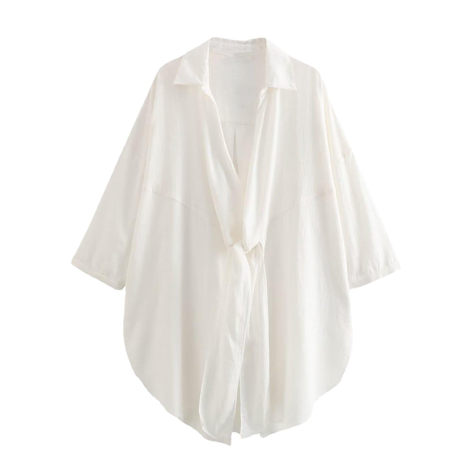 Spring Autumn Women White Oversized Shirt Female Casual Work Versatile Blouses Basic Clothes Tops