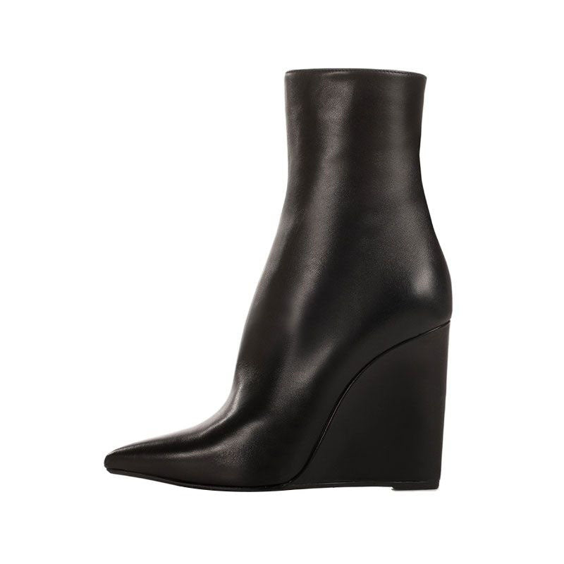 fashion side zip ladies wedges ankle boots platform shoes women
