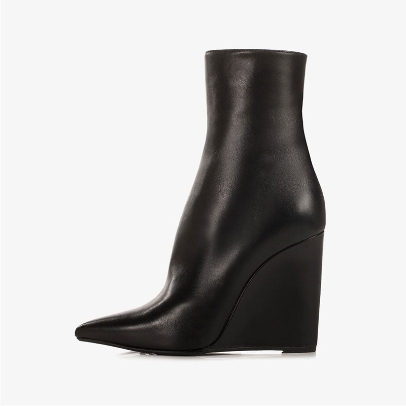 fashion side zip ladies wedges ankle boots platform shoes women