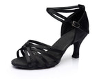 Latin dance shoes for adult women with medium to high heels Latin dance indoor training shoes satin gymnastics shoes