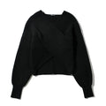Women Sexy Cross Cropped Sweaters V-neck Knitted Loose Pullovers Autumn Winter Sweater