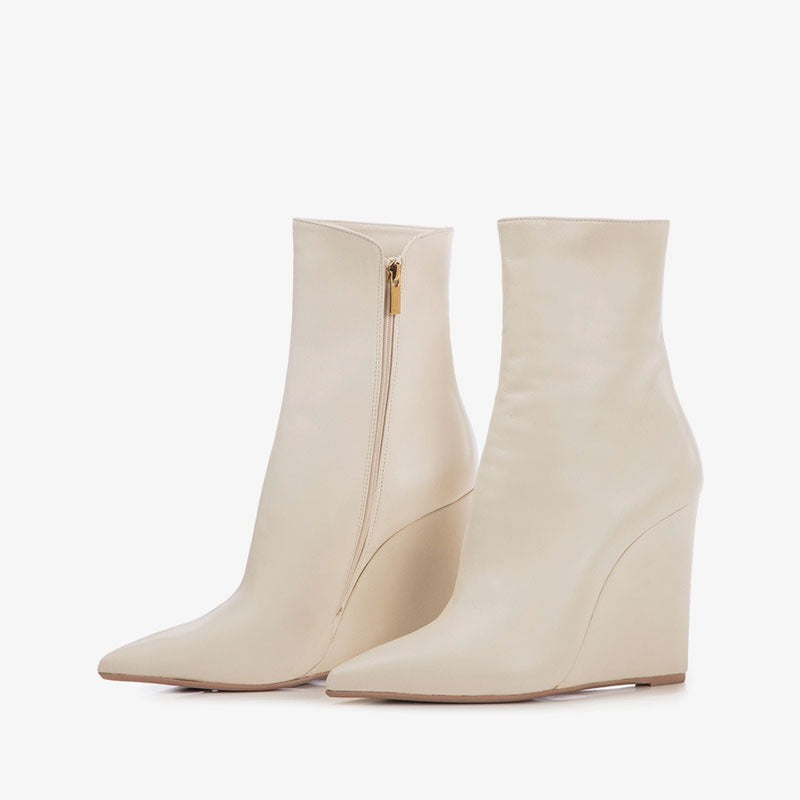 fashion side zip ladies wedges ankle boots platform shoes women