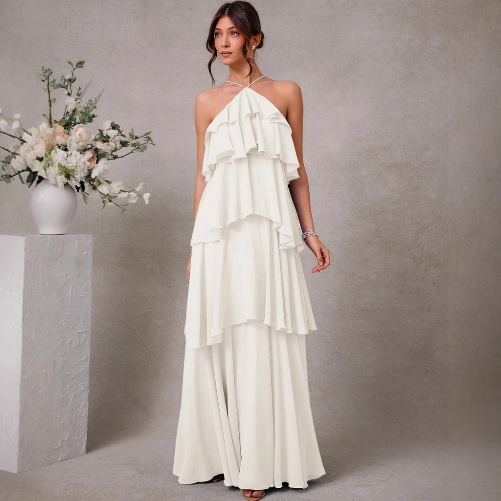 Elegant Sleeveless Long Dress Formal Dress Fashion Autumn Dress