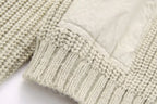 Contrast Cropped Sweaters for Women  Pullovers Knitted Sweater Woman Long Sleeve Ribbed Women's Sweater Autumn Jerseys