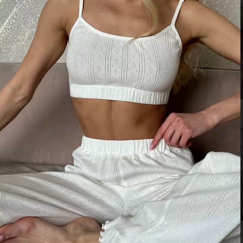 Two piece set of camisole pants and pajamas