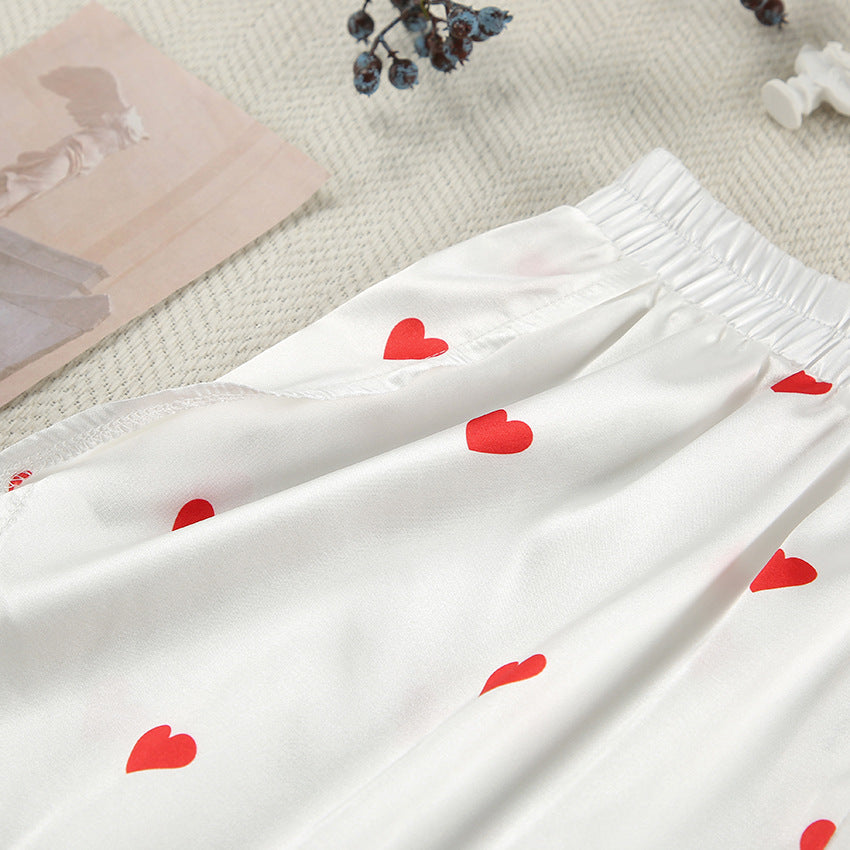 Love printed pajamas two-piece set for women