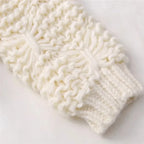 Beige Knitted Sweater Woman Winter  Cropped Sweaters For Women O-Neck Pullovers Woman Jumper Autumn Short Sweaters