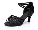 Latin dance shoes for adult women with medium to high heels Latin dance indoor training shoes satin gymnastics shoes