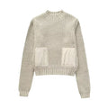 Contrast Cropped Sweaters for Women  Pullovers Knitted Sweater Woman Long Sleeve Ribbed Women's Sweater Autumn Jerseys