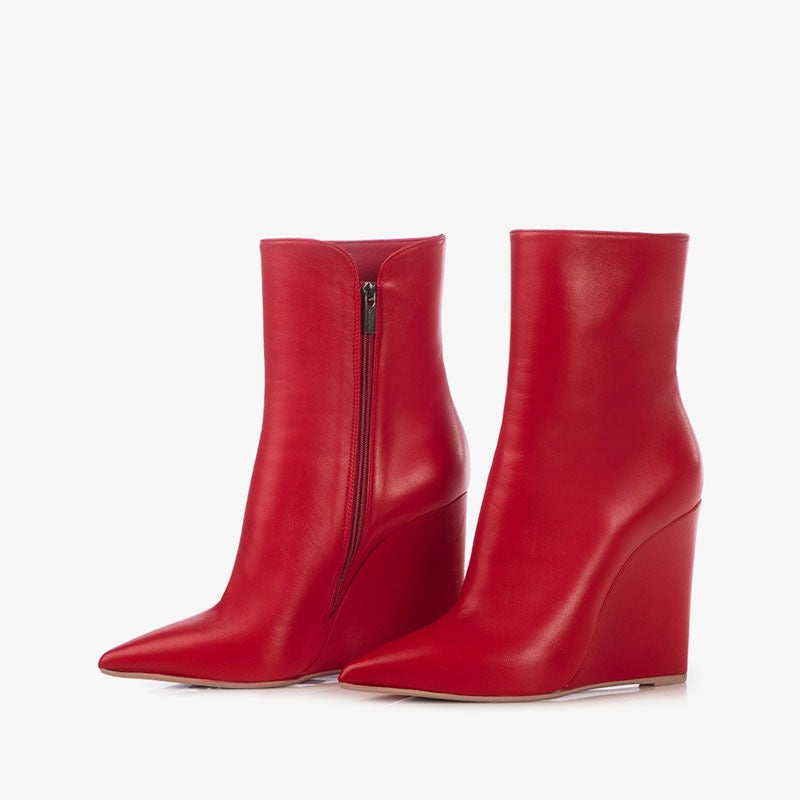 fashion side zip ladies wedges ankle boots platform shoes women