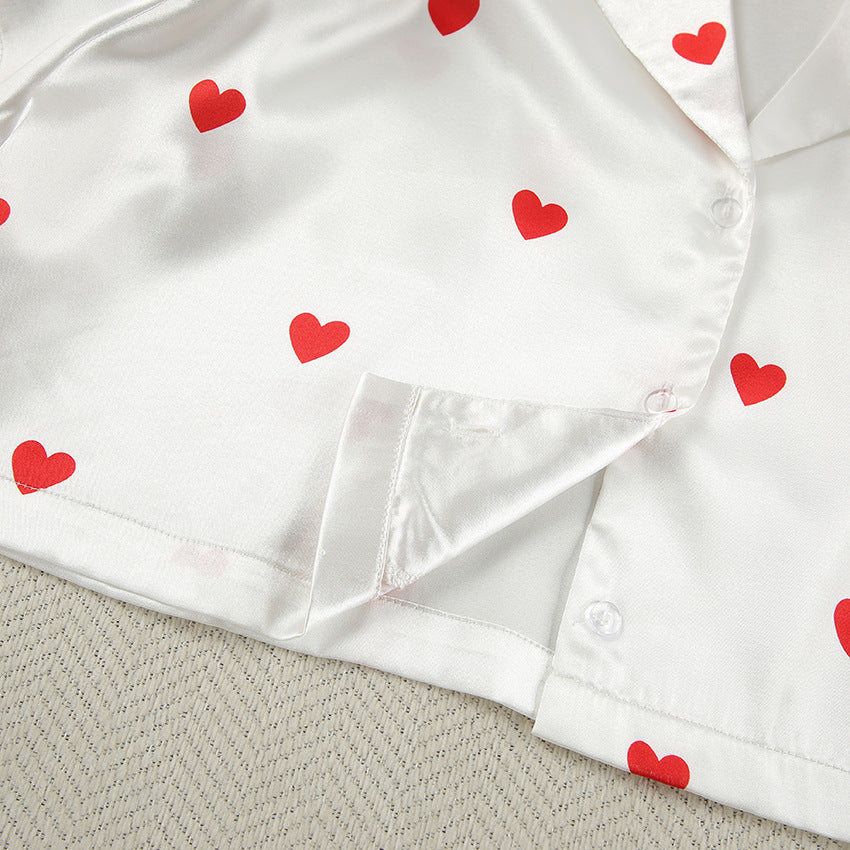 Love printed pajamas two-piece set for women