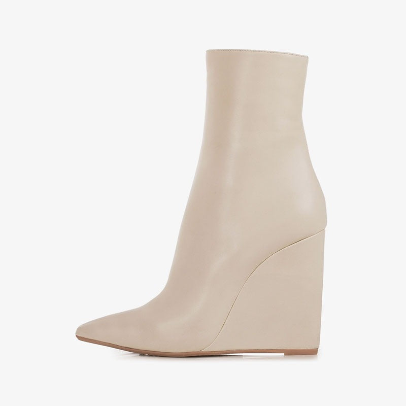fashion side zip ladies wedges ankle boots platform shoes women