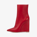 fashion side zip ladies wedges ankle boots platform shoes women